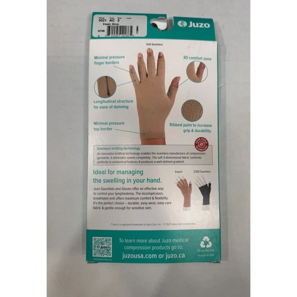 Juzo Compression Glove Juzo 3021 MPN 3021 Seamless Ribbed Durable Beige